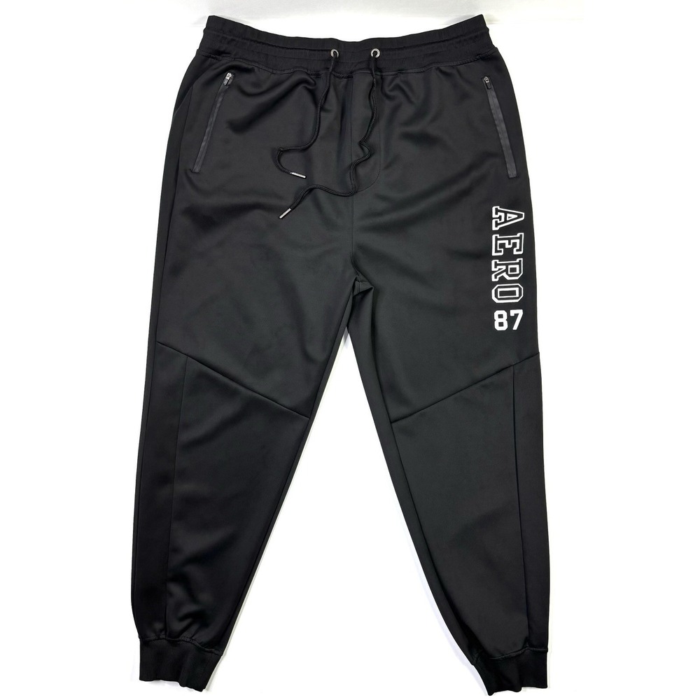 Aeropostale Jogger Pants Men's 3XL Black Tapered Activewear Drawstring